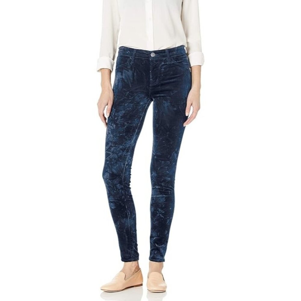 NWT J Brand 815 Super Skinny in Crystal Dark Iris Velvet Stretch Pants 26